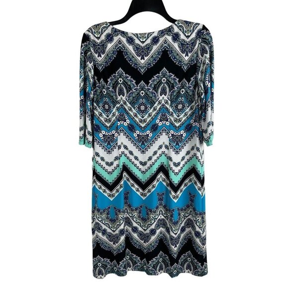 Studio One NY Women Short Sleeve Geometric Dress Size M - Picture 2 of 9